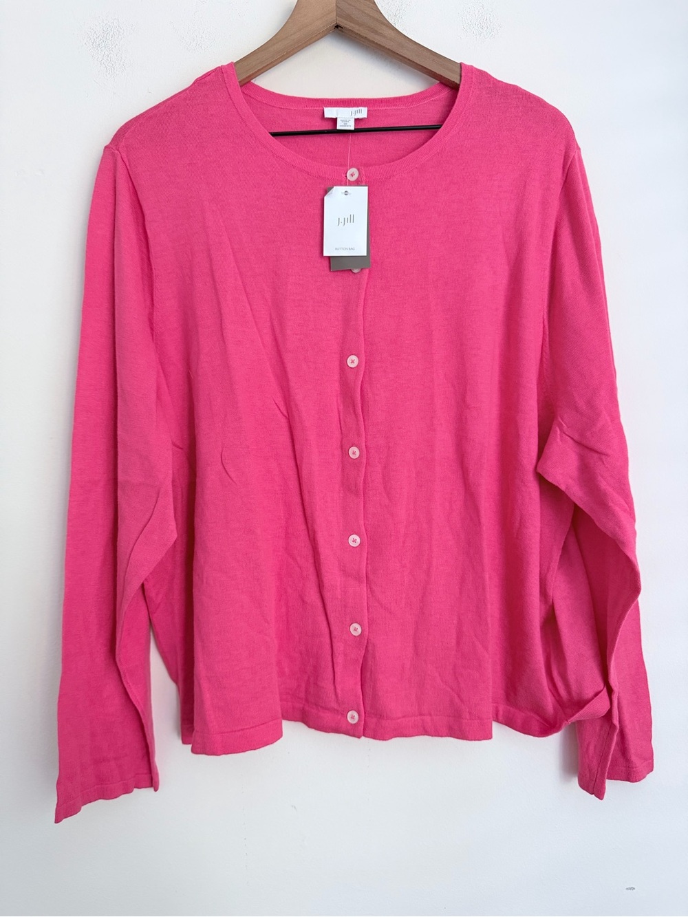 J Jill pink Pomegranate Lightweight Cardigan bamboo 3X NWT